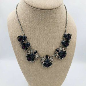 Charming Charlie Necklace Purple Clear Rhinestone